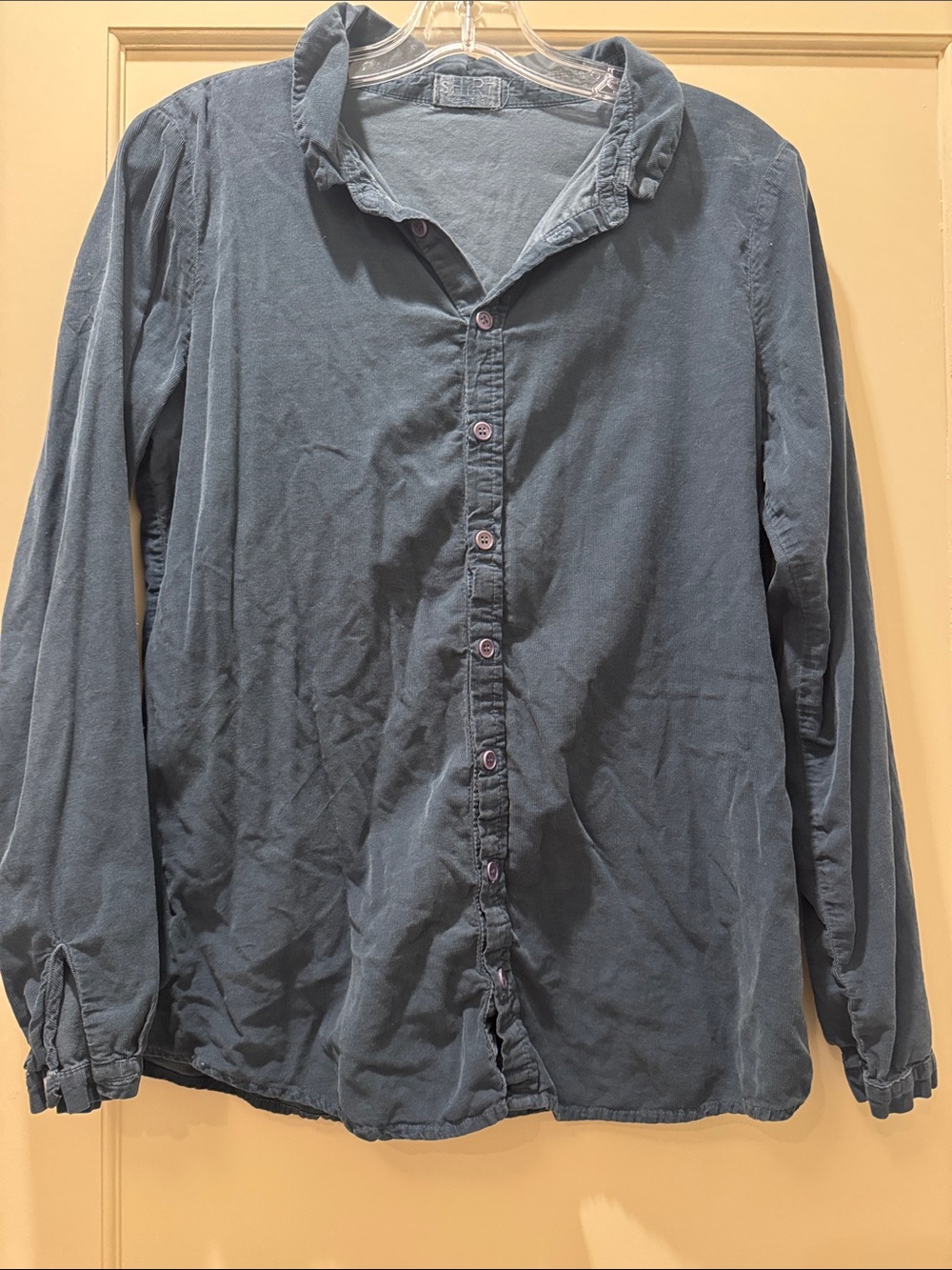 CP Shades Women's Corduroy Button-Down Shirt in Slate Blue